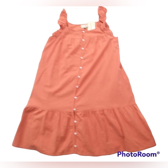 Universal Thread Orange Flutter Ruffle
Shoulder Button Pocket Dress Medium - Picture 5 of 10